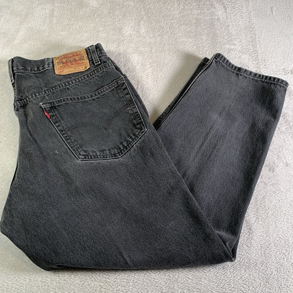 Vintage Levis 550 Jeans Mens 38x29 (Tag 40x30) Gray Medium Wash Relaxed Tapered - Picture 1 of 15